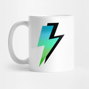 Blue to Green and Black Lightning Bolts Mug